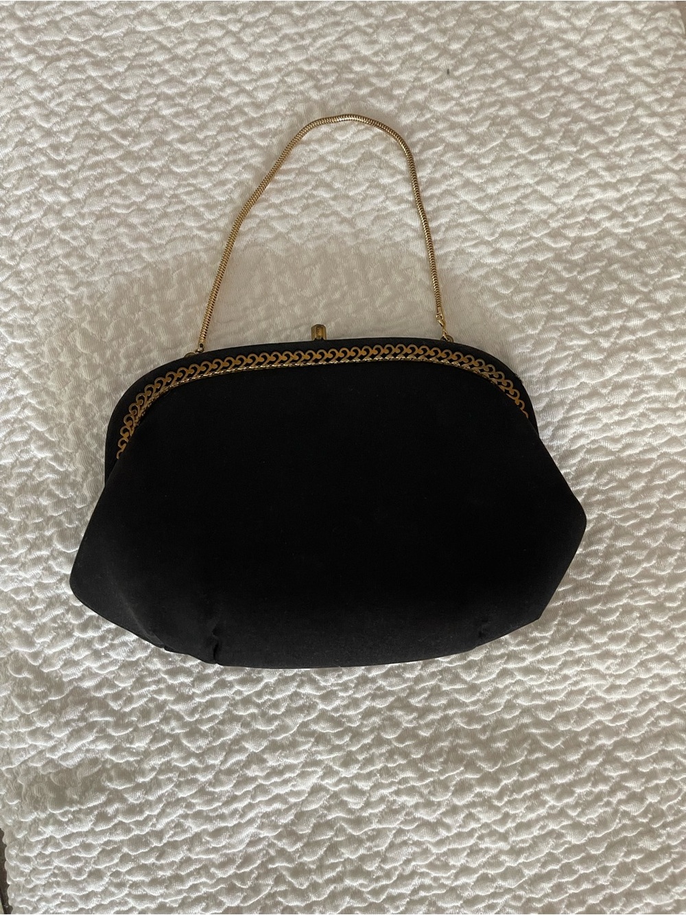 Vintage 1950s Black Clutch Purse